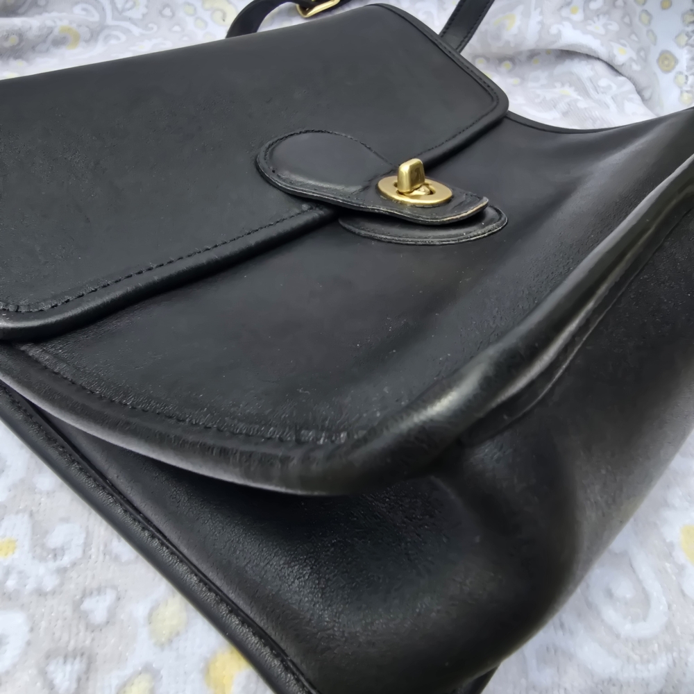 Vintage COACH WILLIS BLACK GLOVETANNED LEATHER HANDBAG #9927 - Picture 16 of 16